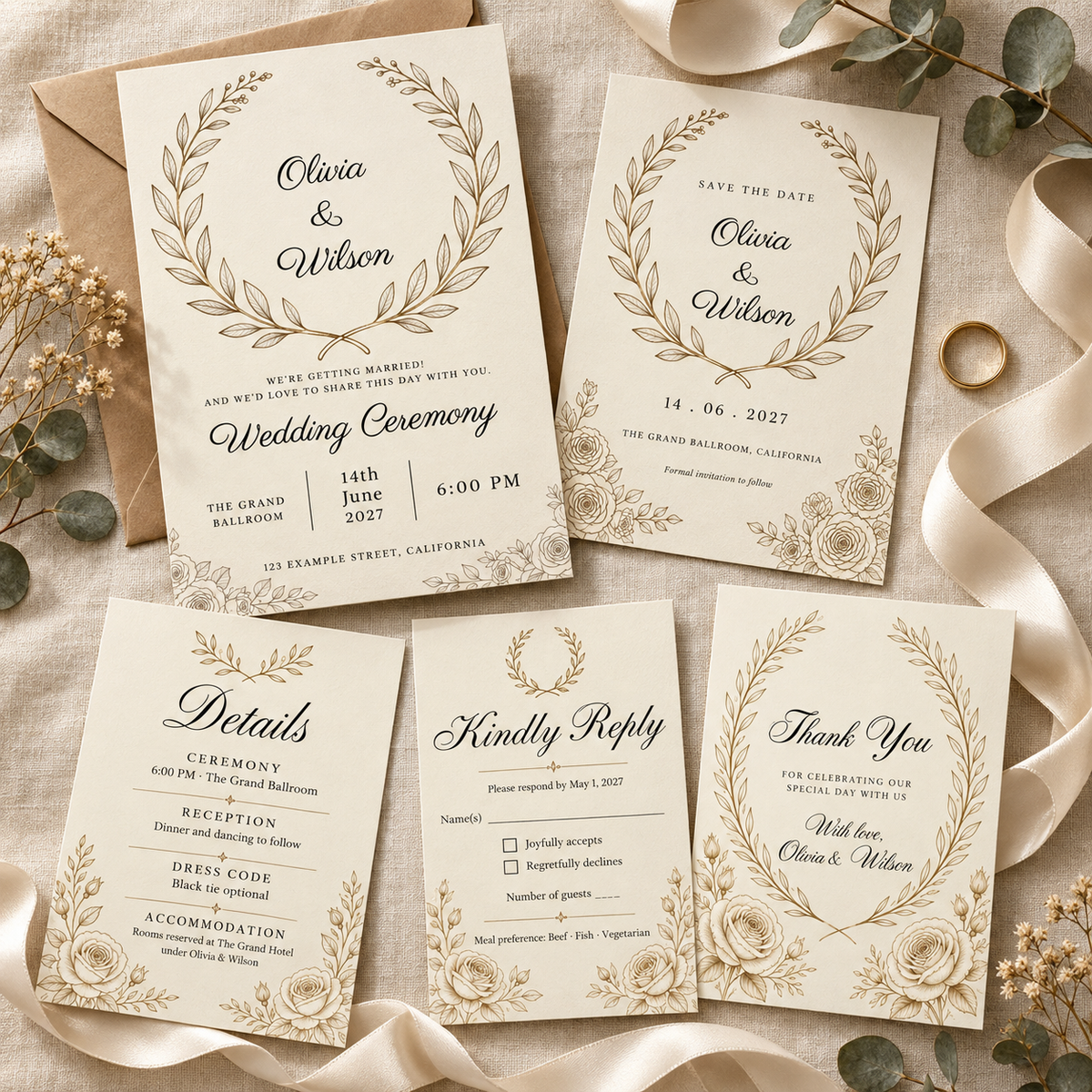 Wedding invitation suites