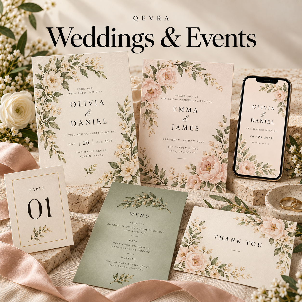 Editable Wedding & Party Invitation Templates | Canva – QEVRA