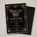 Cheers to 2027 Art Deco New Year's Eve Invitation – Editable Canva Template