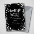 Shine Bright in 2027 Black and Silver New Year's Eve Invitation – Editable Canva Template