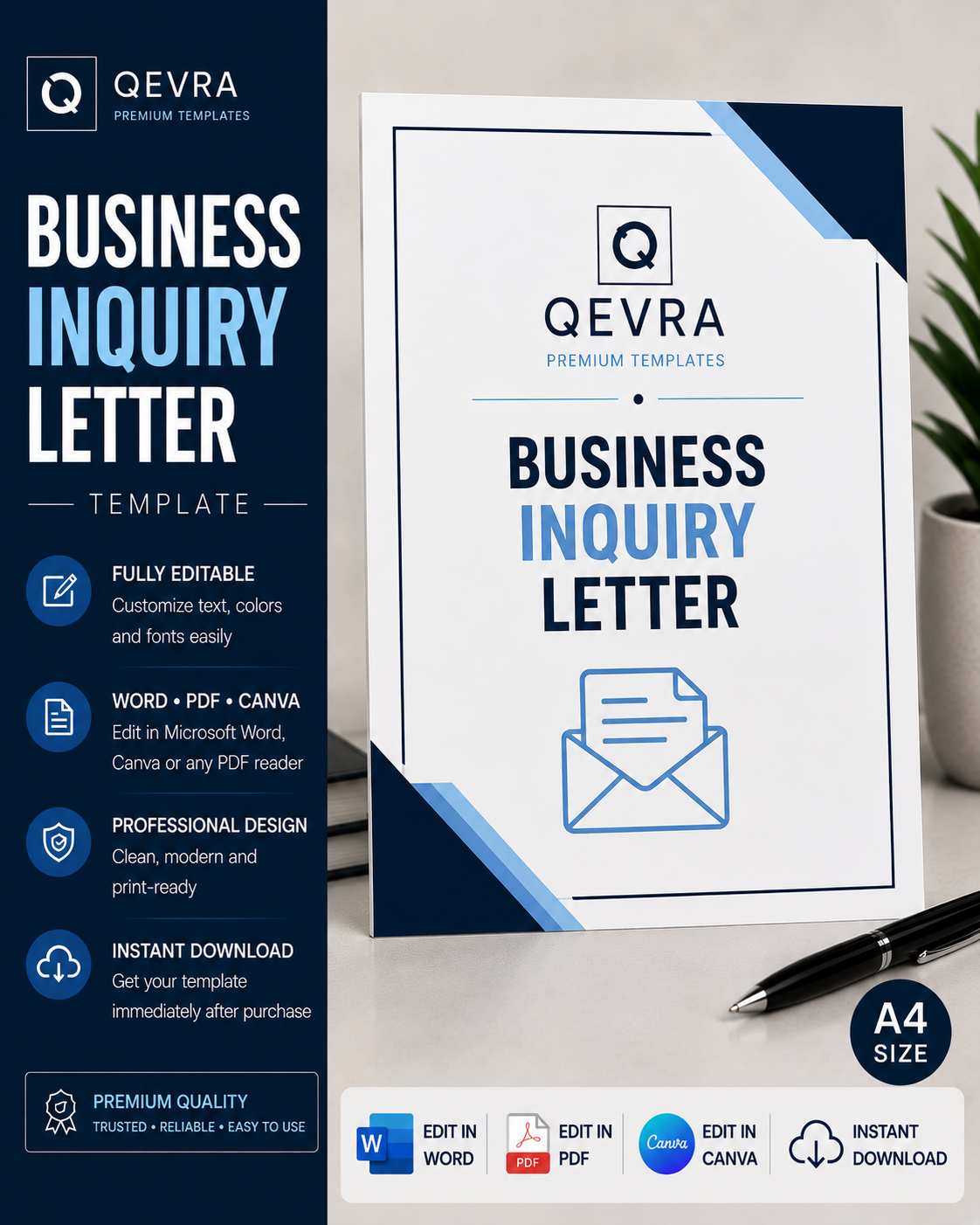 Business Inquiry Letter Template | Editable Word, PDF & Canva