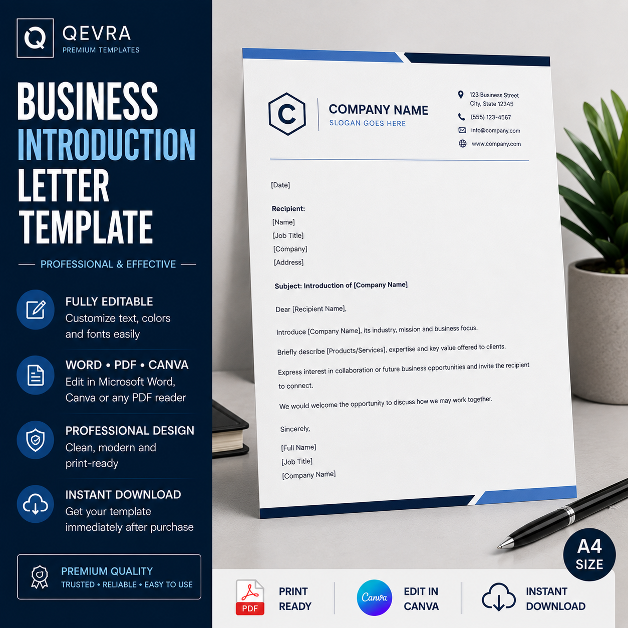 Business Introduction Letter Template | Editable Word, PDF & Canva