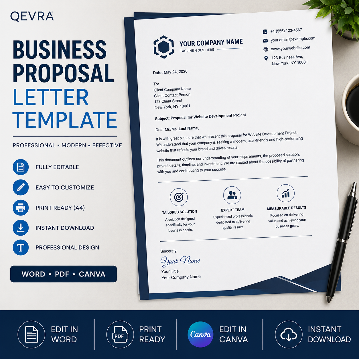 Business Proposal Letter Template | Editable Word, PDF & Canva