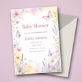 Pink Butterfly Garden Baby Shower Invitation – Fillable PDF & Editable Canva Template