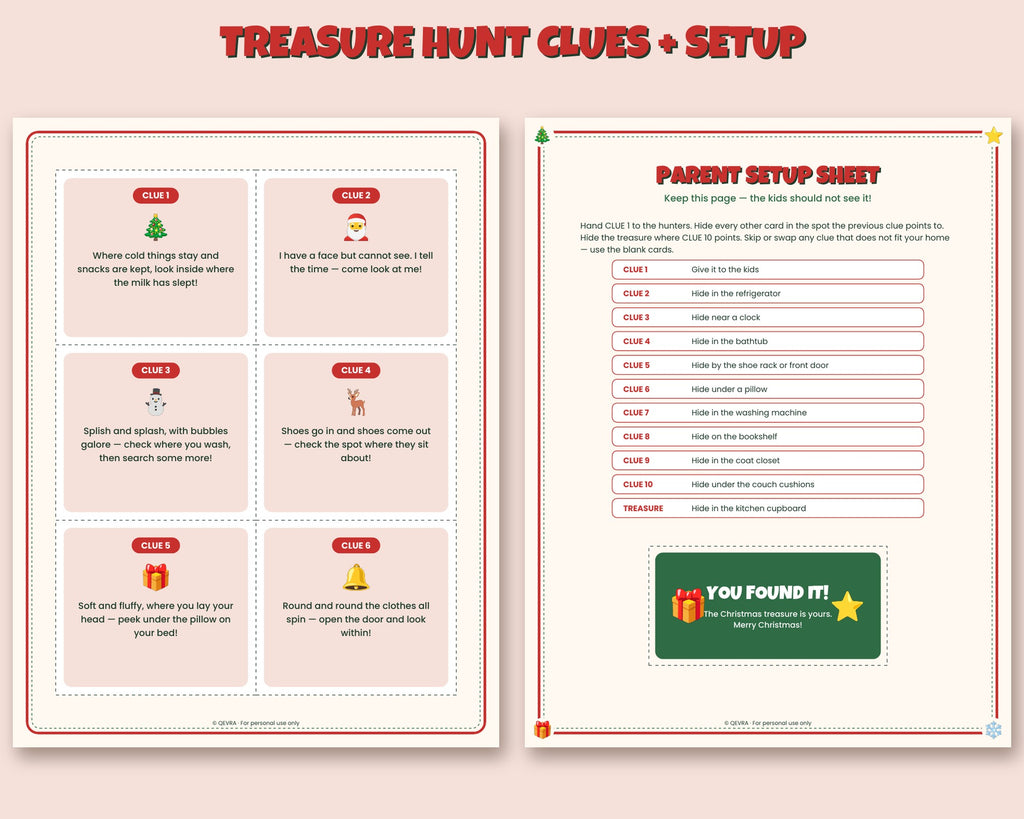 Christmas Scavenger Hunt & Treasure Hunt for Kids