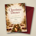 Classic Christmas Dinner Invitation – Editable Canva Template