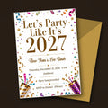 Confetti & Streamers New Year's Eve Bash Invitation – Editable Canva Template
