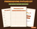 Friendsgiving Potluck Sign-Up Kit – Sign-Up Sheets, Food Labels & Welcome Sign