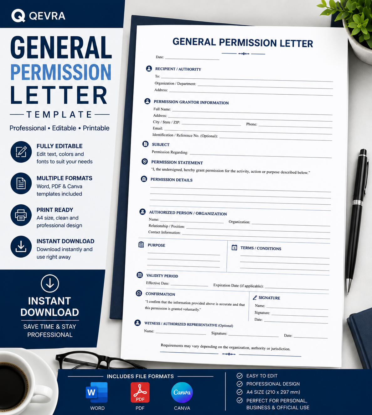General Permission Letter Template | Editable Word, PDF & Canva
