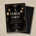 Black & Gold Holiday Soirée Invitation – Editable Canva Template