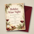 Holiday Wine Night Christmas Party Invitation – Editable Canva Template
