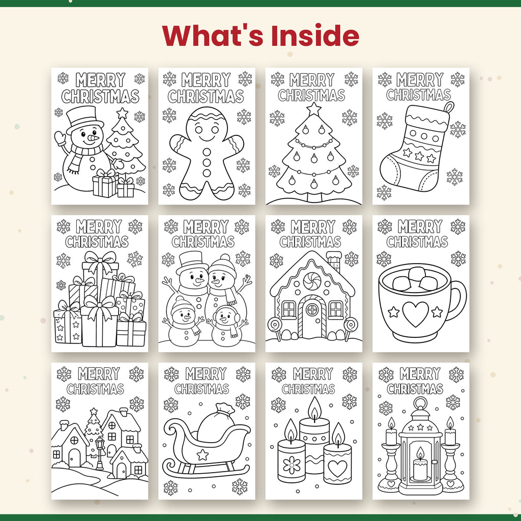 Christmas Coloring Pages for Kids – 13 Printable Holiday Coloring Sheets