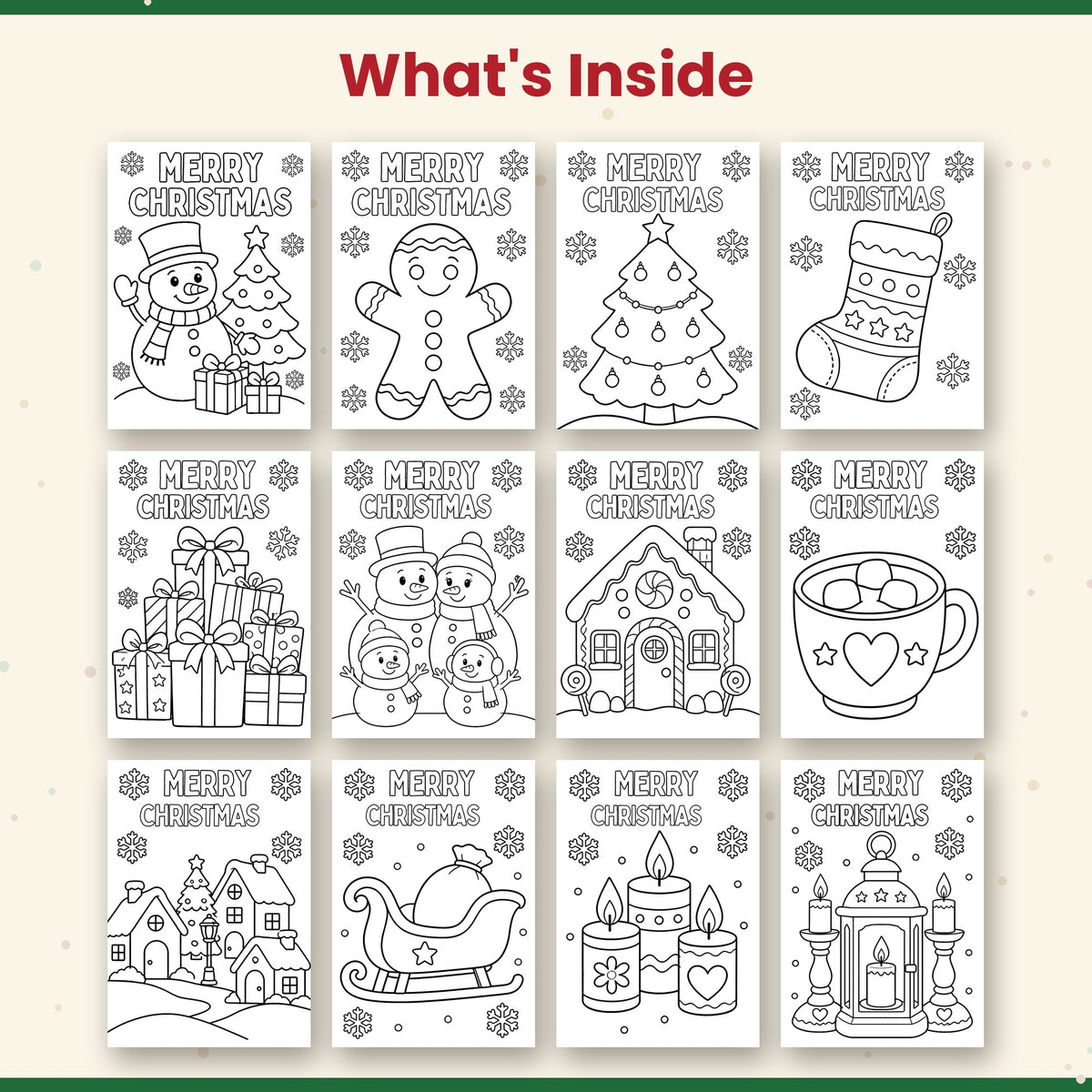 Christmas Coloring Pages for Kids – 13 Printable Holiday Coloring Sheets