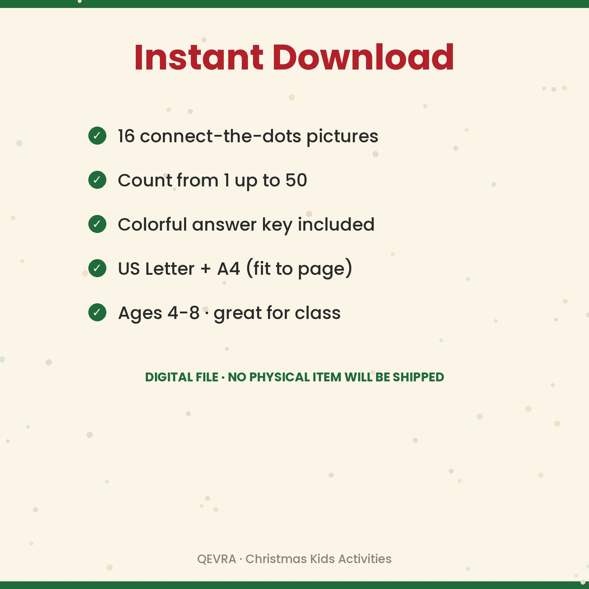 Christmas Dot-to-Dot for Kids – 16 Printable Connect the Dots Pages with Answer Key
