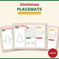 Christmas Activity Placemats for Kids – 4 Printable Mats with Maze, Word Search & Coloring