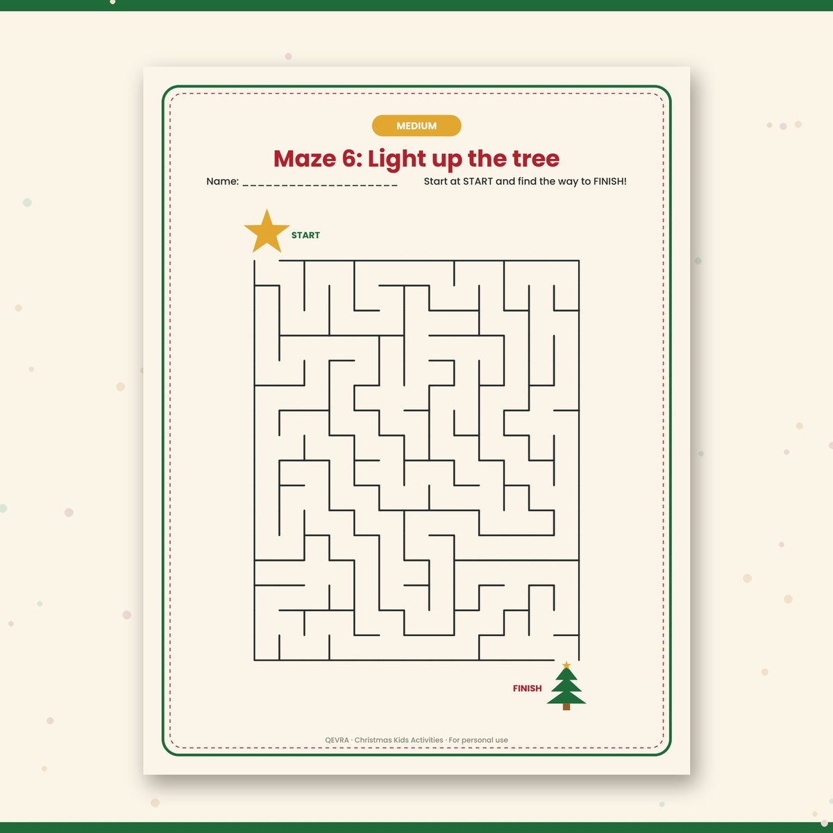 Christmas Mazes for Kids – 12 Printable Holiday Mazes, 3 Levels with Answer Keys