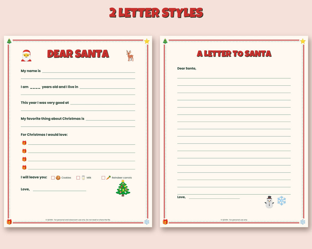Letter to Santa Kit – Wish List, Nice List & Reply from Santa