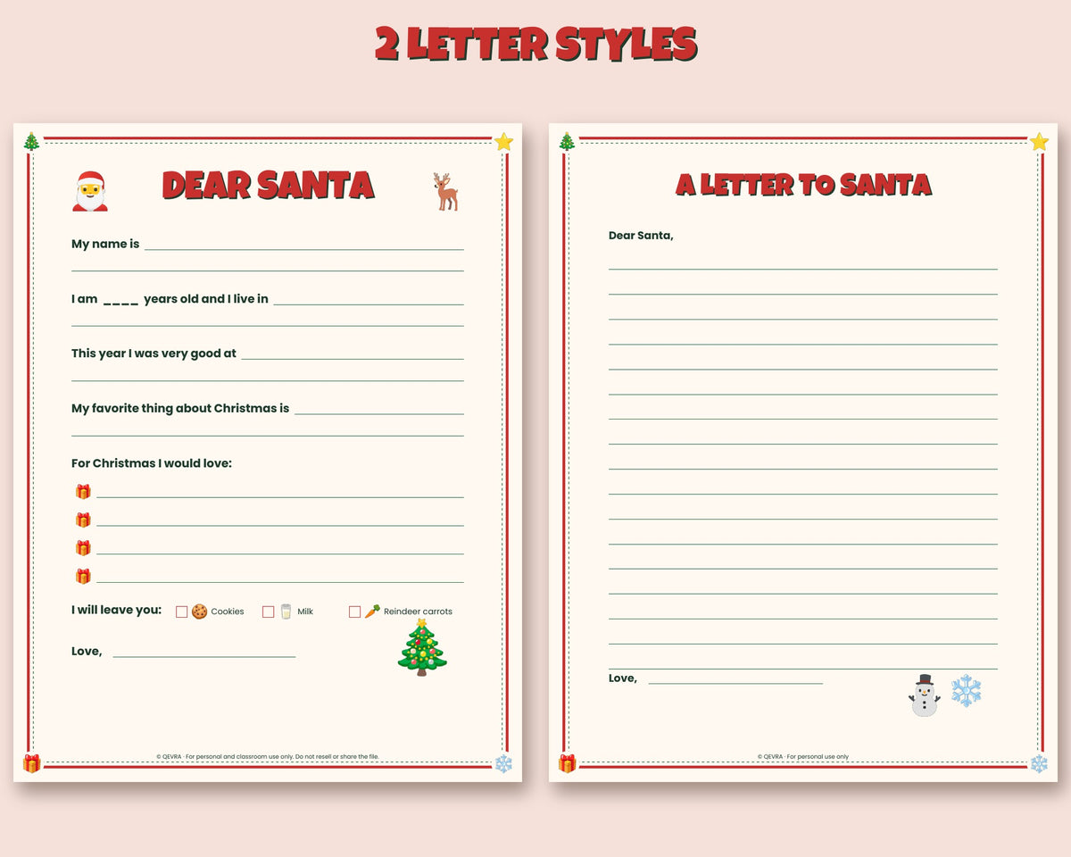 Letter to Santa Kit – Wish List, Nice List & Reply from Santa