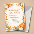Little Pumpkin Fall Baby Shower Invitation – Fillable PDF & Editable Canva Template