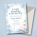 Little Snowflake Winter Baby Shower Invitation – Fillable PDF & Editable Canva Template