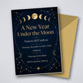 A New Year Under the Moon Celestial New Year's Eve Invitation – Editable Canva Template