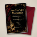 New Year's Eve Masquerade Ball Invitation – Editable Canva Template