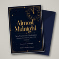 Almost Midnight Clock New Year's Eve Invitation – Editable Canva Template