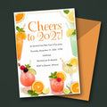 Cheers to 2027 Mocktail Party New Year's Eve Invitation – Editable Canva Template