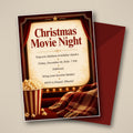 Christmas Movie Night Invitation – Editable Canva Template