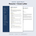 Navigator resume template and cover letter – navy sidebar two-column editable Word resume