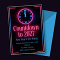 Neon Countdown to 2027 New Year's Eve Party Invitation – Editable Canva Template