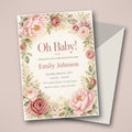 Oh Baby Floral Baby Shower Invitation – Fillable PDF & Editable Canva Template
