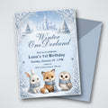Winter Onederland 1st Birthday Invitation – Editable Canva Template