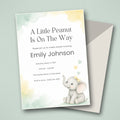 Little Peanut Elephant Baby Shower Invitation – Fillable PDF & Editable Canva Template