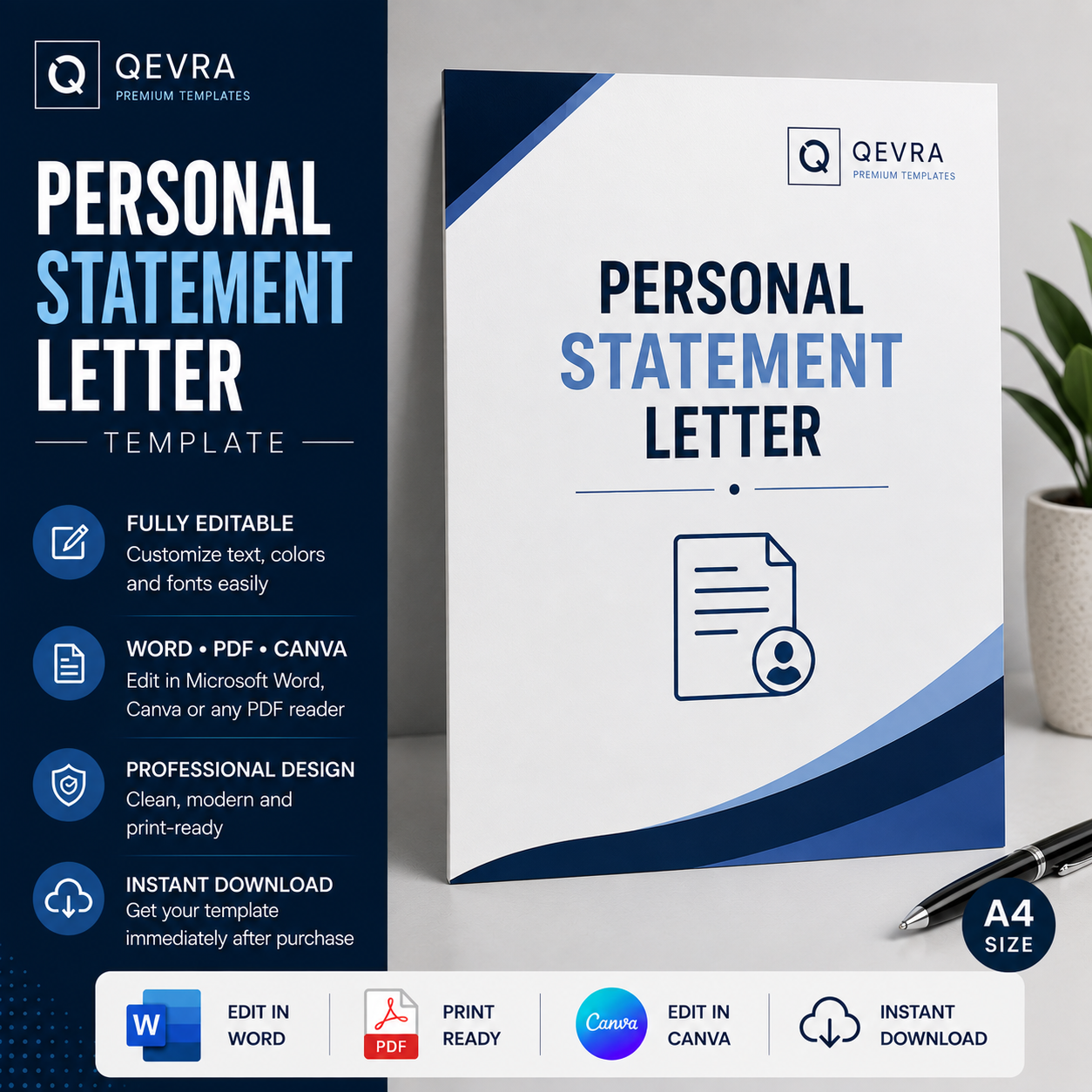 Personal Statement Letter Template | Editable Word, PDF & Canva