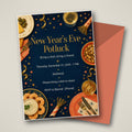 New Year's Eve Potluck Party Invitation – Editable Canva Template