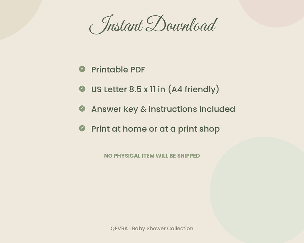 Advice for the Parents Cards – Printable Baby Shower Activity (Sage Green)