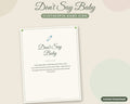 Don't Say Baby Sign – Clothespin Baby Shower Game, Printable (Sage Green)