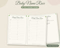 Baby Name Race Game – A to Z Baby Names, Printable Baby Shower Game (Sage Green)