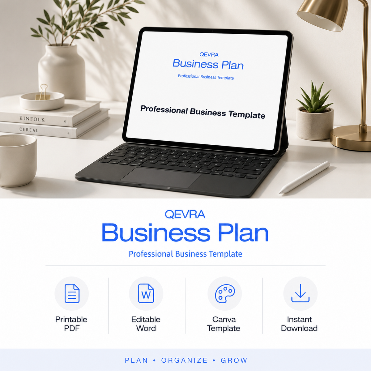 QEVRA Business Planner | Editable Canva, Word & Printable PDF