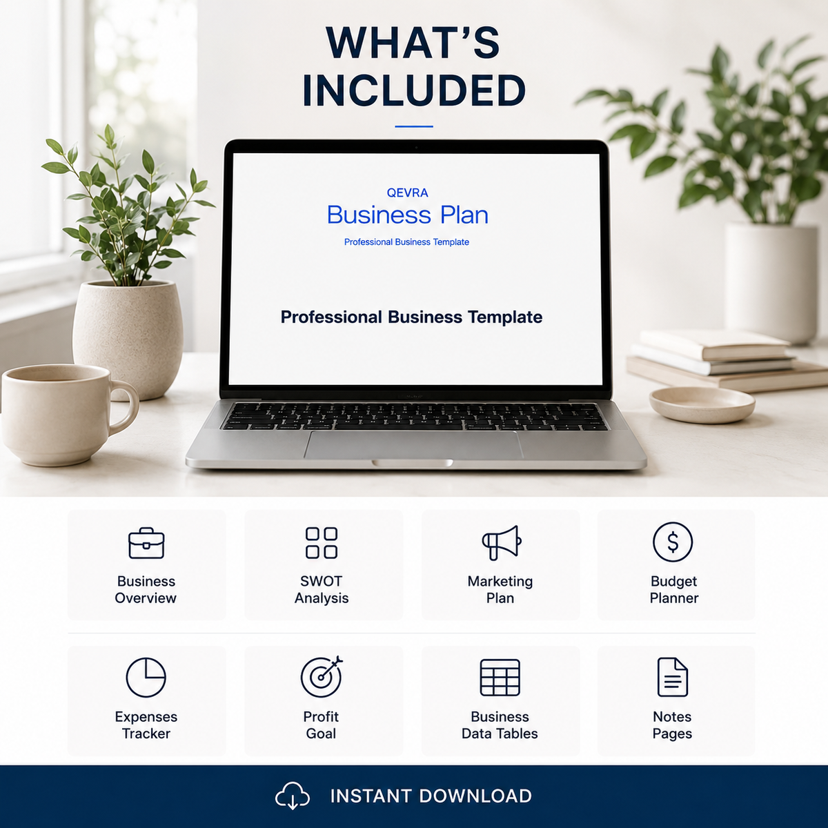 QEVRA Business Planner | Editable Canva, Word & Printable PDF