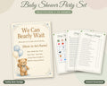 Teddy Bear Baby Shower Party Set – Fillable Invitation + 15 Printable Games