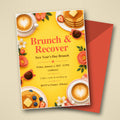 Brunch & Recover New Year's Day Brunch Invitation – Editable Canva Template