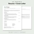 Sage resume template and cover letter – minimal modern editable Word resume with sage green accents