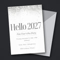 Silver Sparkle "Hello 2027" New Year's Eve Party Invitation – Editable Canva Template