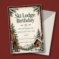 Ski Lodge Birthday Party Invitation – Editable Canva Template