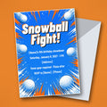 Snowball Fight Birthday Party Invitation – Editable Canva Template
