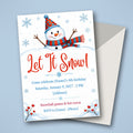 Snowman Winter Birthday Party Invitation – Editable Canva Template