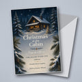 Snowy Cabin Christmas Party Invitation – Editable Canva Template