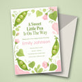 Sweet Pea Baby Shower Invitation – Fillable PDF & Editable Canva Template